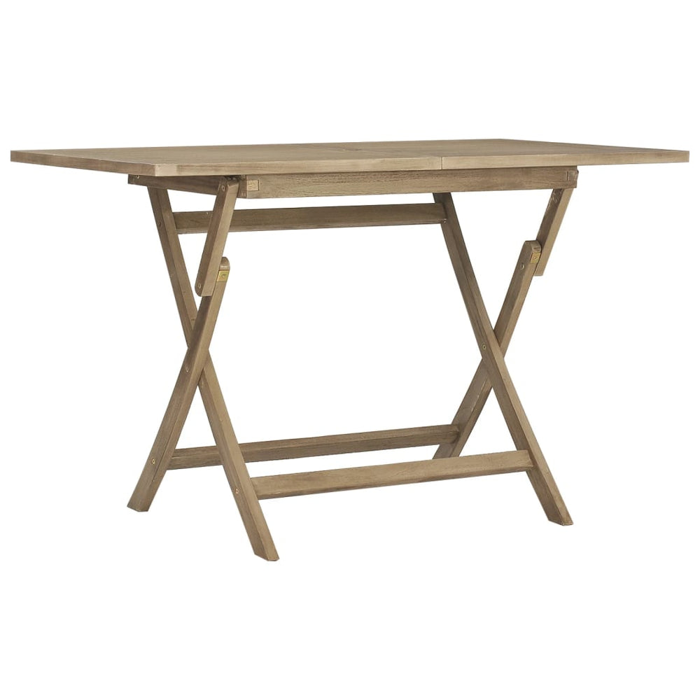 Klappbarer Gartentisch Grau Teak 120x70 cm