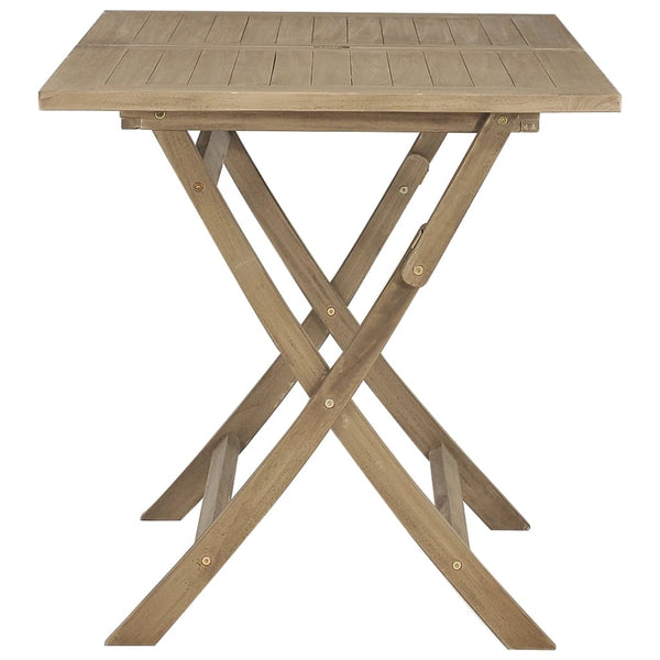 Klappbarer Gartentisch Grau Teak 120x70 cm
