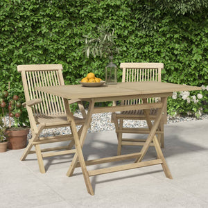 Klappbarer Gartentisch Grau Teak 120x70 cm