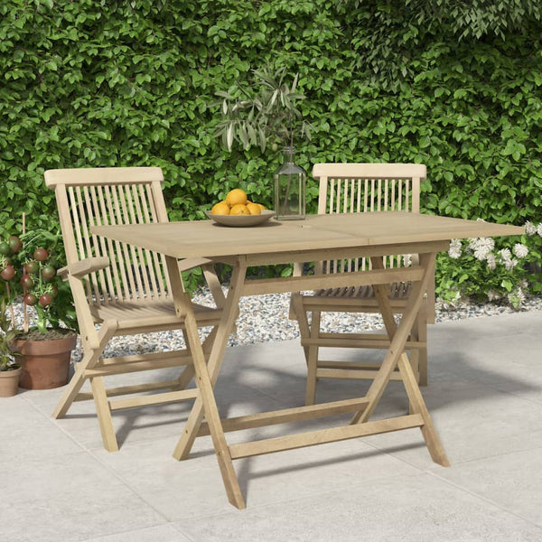 Klappbarer Gartentisch Grau Teak 120x70 cm
