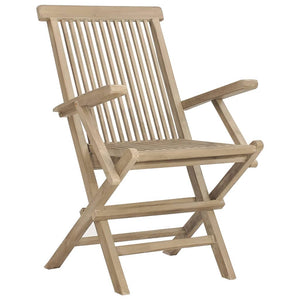 Klappbare Gartenstühle 2er Set Teak Grau