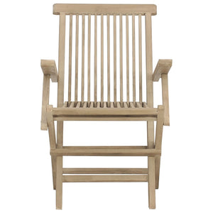 Klappbare Gartenstühle 2er Set Teak Grau