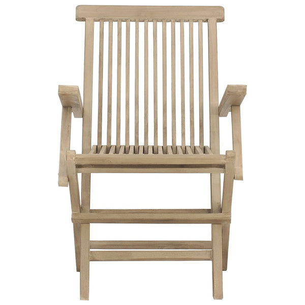 Klappbare Gartenstühle 2er Set Teak Grau