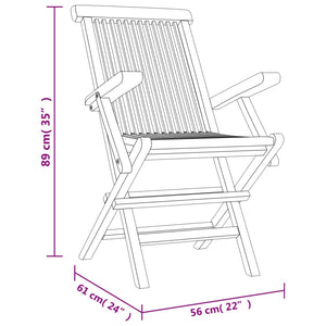 Klappbare Gartenstühle 2er Set Teak Grau