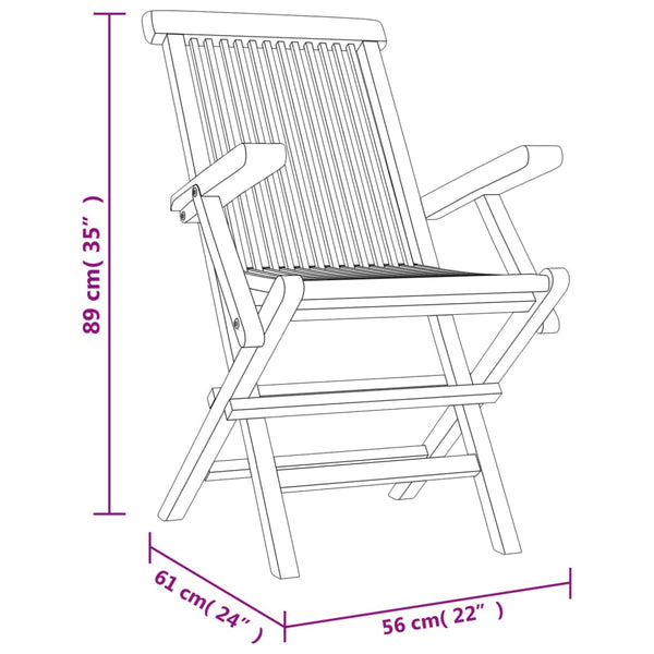 Klappbare Gartenstühle 2er Set Teak Grau
