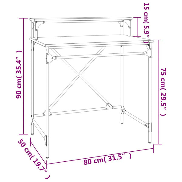 Schwarzer Schreibtisch 80x50x90 cm