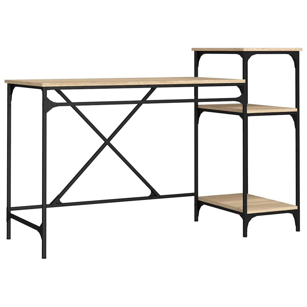 Schreibtisch Sonoma Eiche mit Regal 135cm
