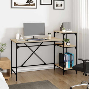Schreibtisch Sonoma Eiche mit Regal 135cm