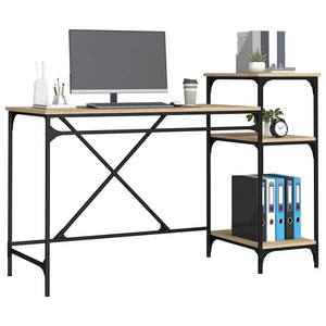 Schreibtisch Sonoma Eiche mit Regal 135cm