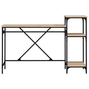 Schreibtisch Sonoma Eiche mit Regal 135cm