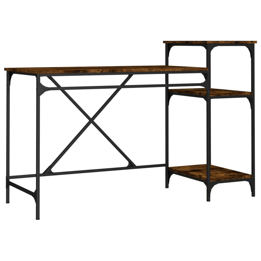 Schreibtisch mit Regal Räuchereiche 135cm