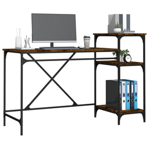 Schreibtisch mit Regal Räuchereiche 135cm