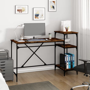 Schreibtisch mit Regal Räuchereiche 135cm