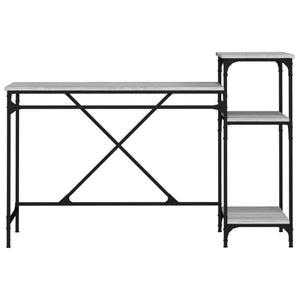 Schreibtisch mit Regal Grau Sonoma 135 cm