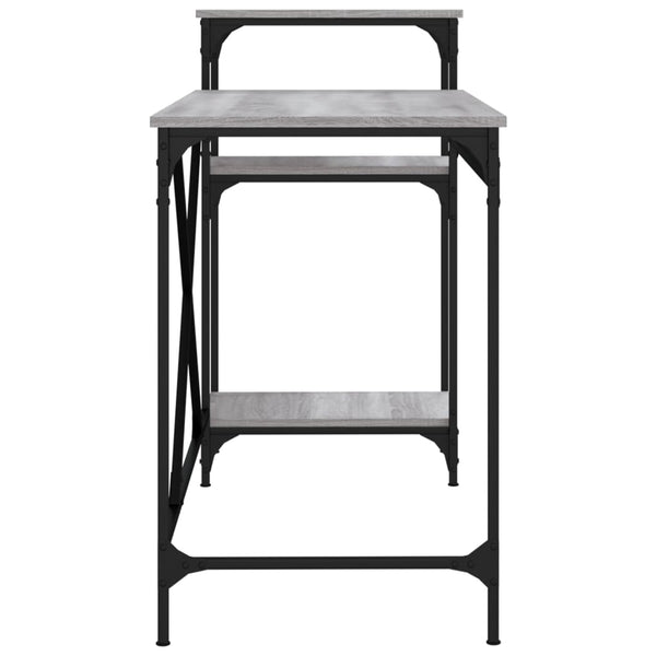 Schreibtisch mit Regal Grau Sonoma 135 cm