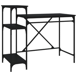 Schreibtisch mit Regal Schwarz 105cm