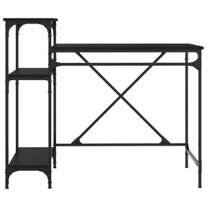 Schreibtisch mit Regal Schwarz 105cm
