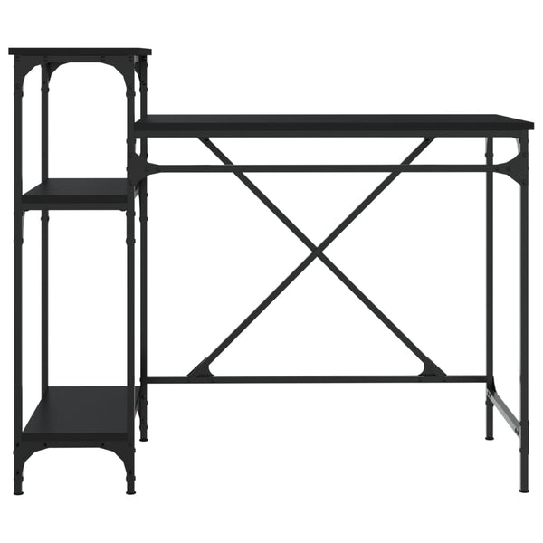 Schreibtisch mit Regal Schwarz 105cm