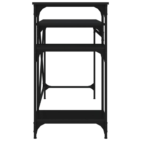 Schreibtisch mit Regal Schwarz 105cm