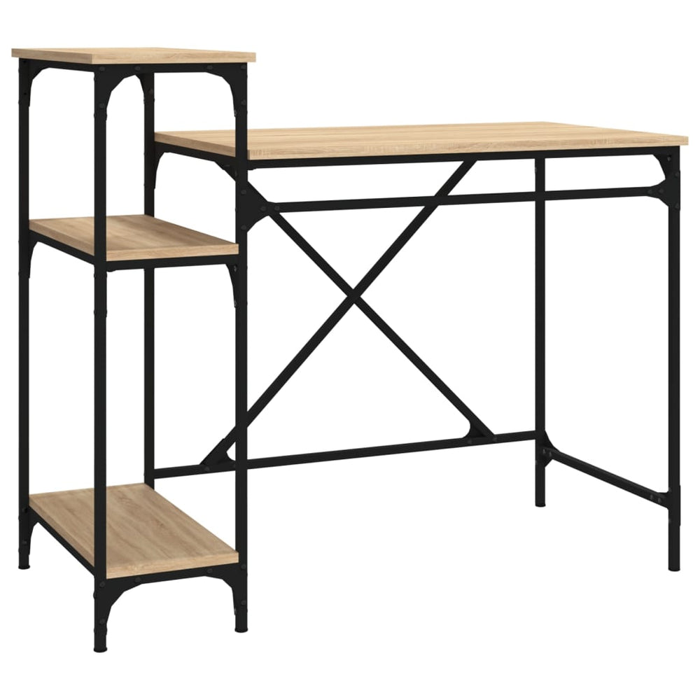 Schreibtisch Sonoma Eiche mit Regal 105cm