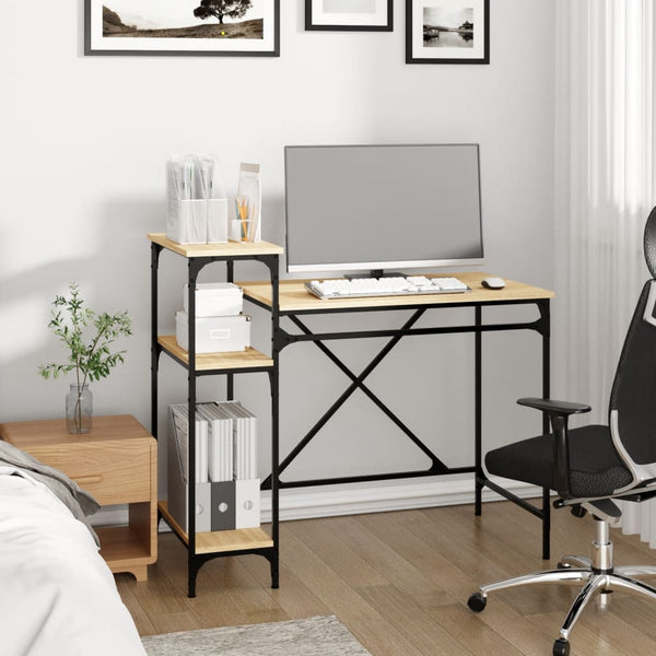 Schreibtisch Sonoma Eiche mit Regal 105cm