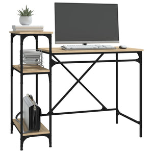 Schreibtisch Sonoma Eiche mit Regal 105cm