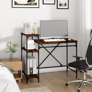 Schreibtisch mit Regal Räuchereiche 105cm