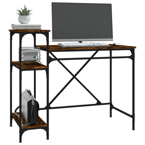 Schreibtisch mit Regal Räuchereiche 105cm