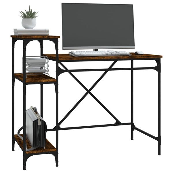 Schreibtisch mit Regal Räuchereiche 105cm