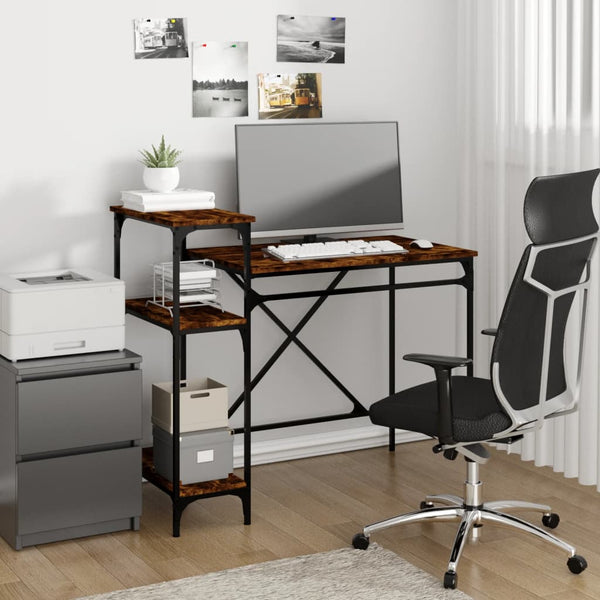 Schreibtisch mit Regal Räuchereiche 105cm