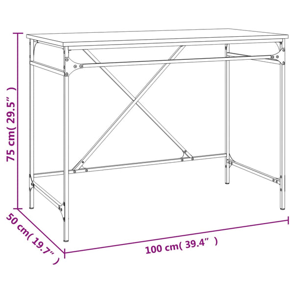 Schwarzer Schreibtisch 100x50 cm
