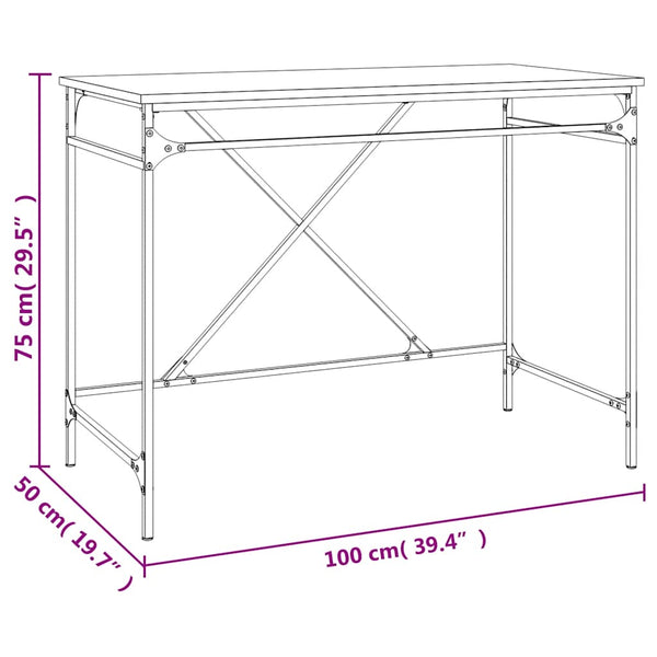 Schreibtisch Räuchereiche 100x50 cm