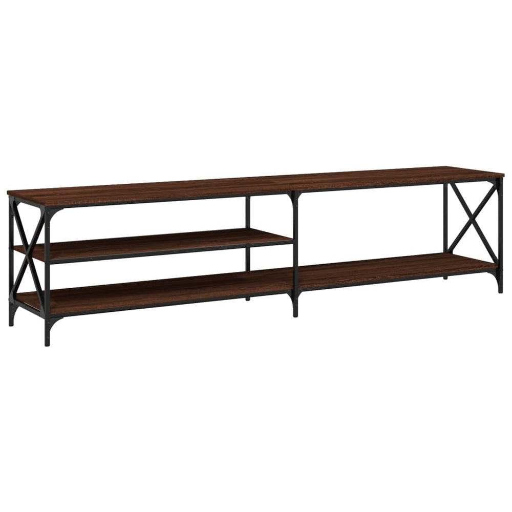 vidaXL Meuble TV chêne marron 200x40x50 cm, bois d'ingénierie et métal