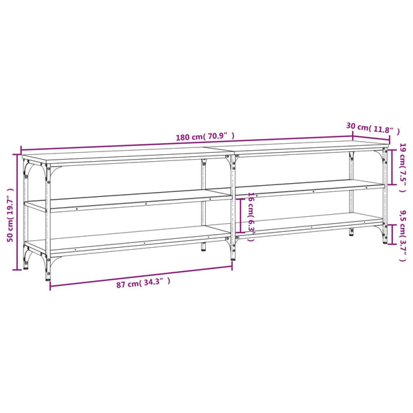 TV-Schrank Braun Eiche 180x30x50 cm