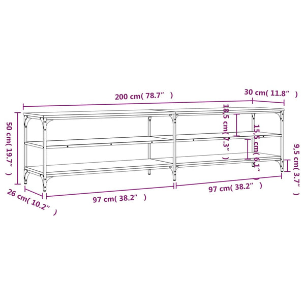 TV-Schrank Sonoma Eiche 200 cm