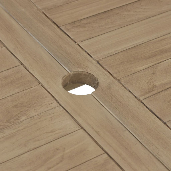 7-tlg. Garten-Essgruppe Grau Massivholz Teak