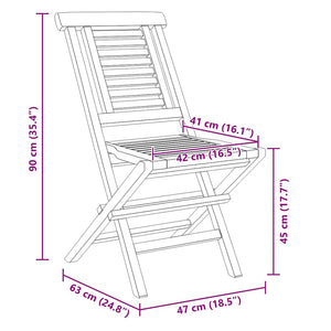 Gartenstühle 4 Stk. Klappbar 47x63x90 cm Massivholz Teak