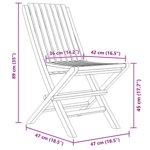 Gartenstühle 4 Stk. Klappbar 47x47x89 cm Massivholz Teak