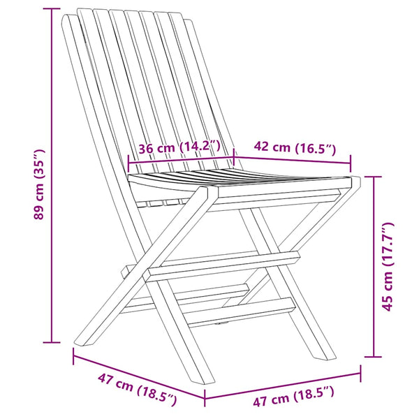 Gartenstühle 4 Stk. Klappbar 47x47x89 cm Massivholz Teak