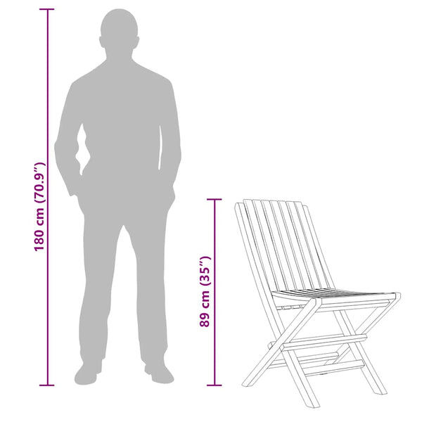 Gartenstühle 6 Stk. Klappbar 47x47x89 cm Massivholz Teak