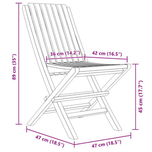 vidaXL Chaises de jardin pliables 8 pcs 47x47x89 cm Bois de teck massif