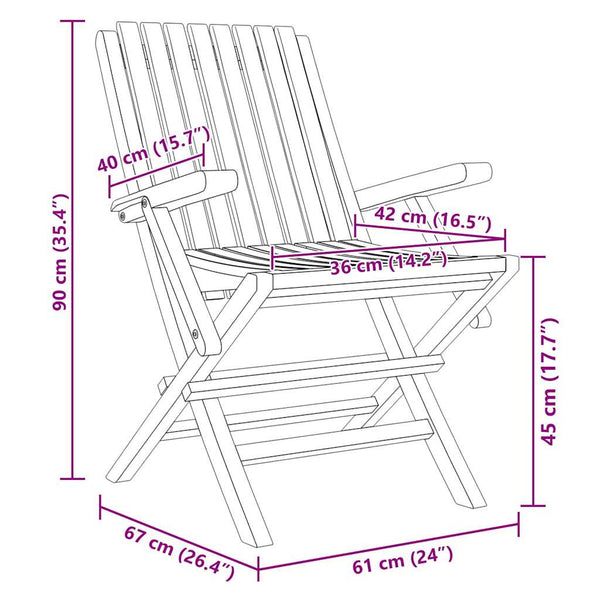 Gartenstühle 4 Stk. Klappbar 61x67x90 cm Massivholz Teak