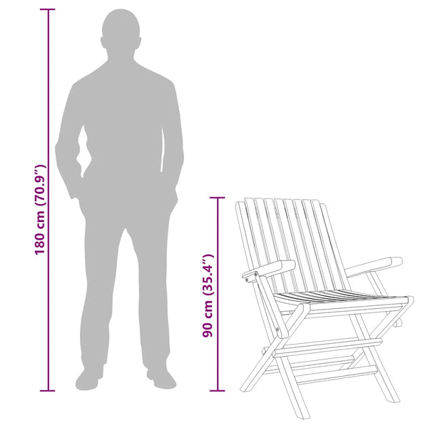Gartenstühle 4 Stk. Klappbar 61x67x90 cm Massivholz Teak