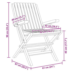 Gartenstühle 8 Stk. Klappbar 61x67x90 cm Massivholz Teak