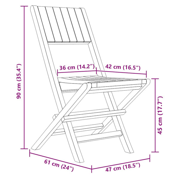 Gartenstühle 8 Stk. Klappbar 47x61x90 cm Massivholz Teak