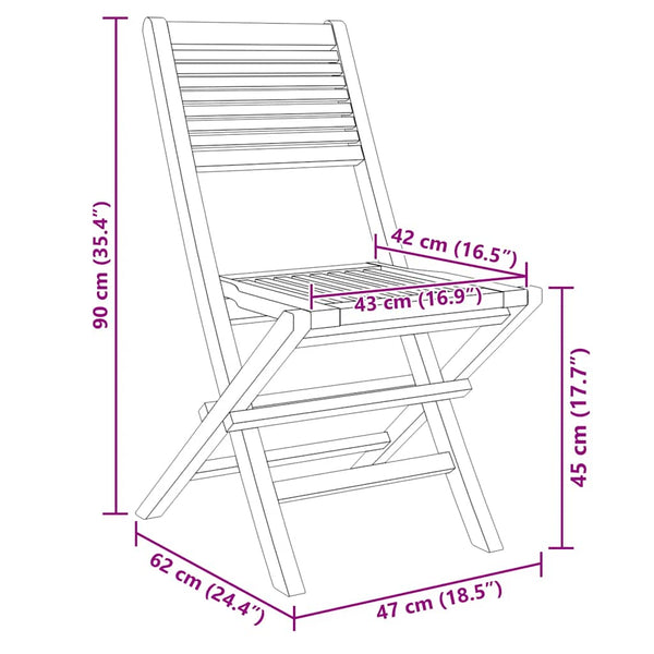 Gartenstühle 6 Stk. Klappbar 47x62x90 cm Massivholz Teak