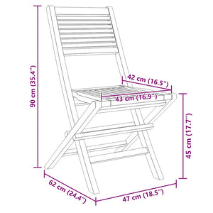 Gartenstühle 8 Stk. Klappbar 47x62x90 cm Massivholz Teak