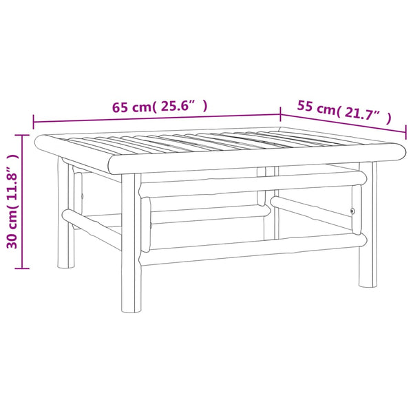 8-tlg. Garten-Lounge-Set mit Kissen Hellgrau Bambus