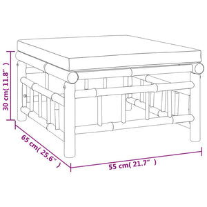 12-tlg. Garten-Lounge-Set mit Dunkelgrauen Kissen Bambus