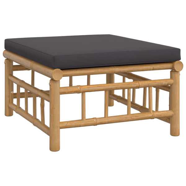 12-tlg. Garten-Lounge-Set mit Dunkelgrauen Kissen Bambus